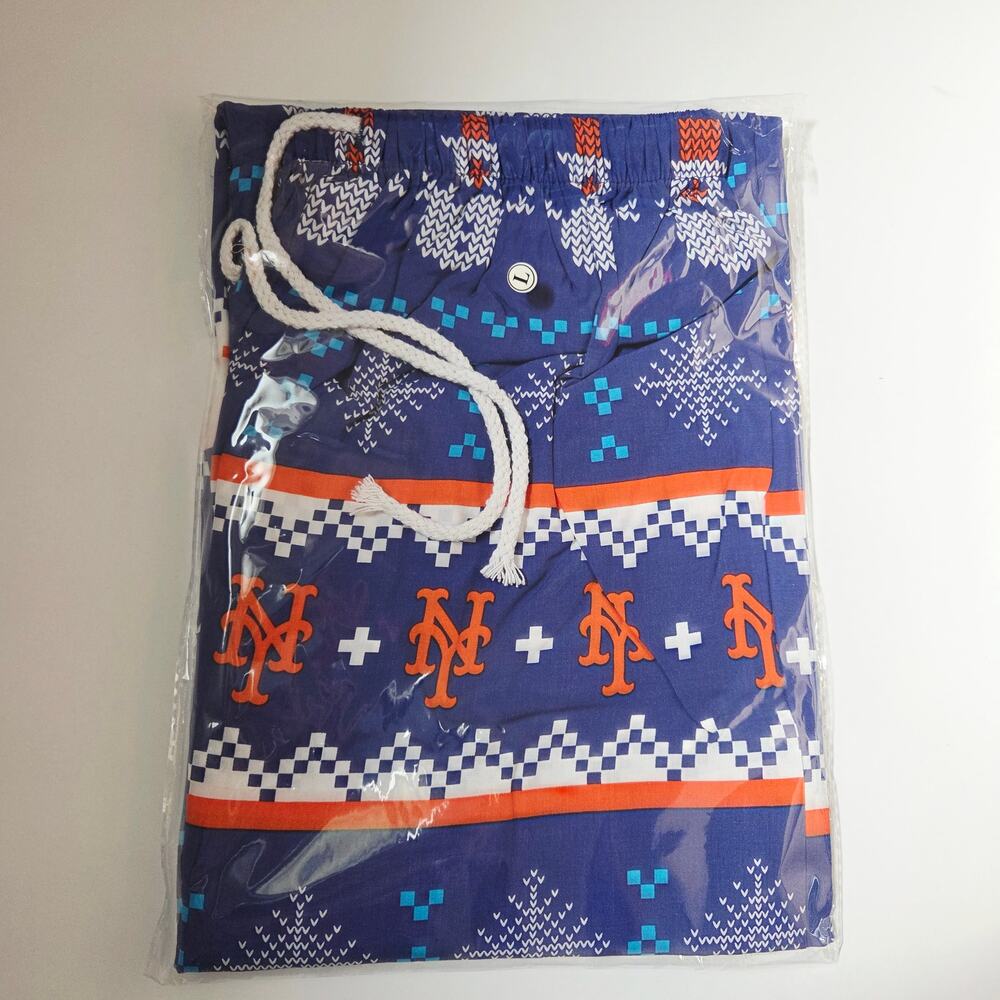 Mets Holiday Snowman Christmas Pajamas Size Large